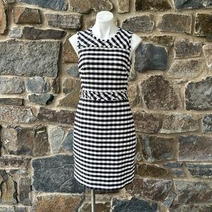 J.Crew Towel Sheath Dress Gingham Blue White SZ 6